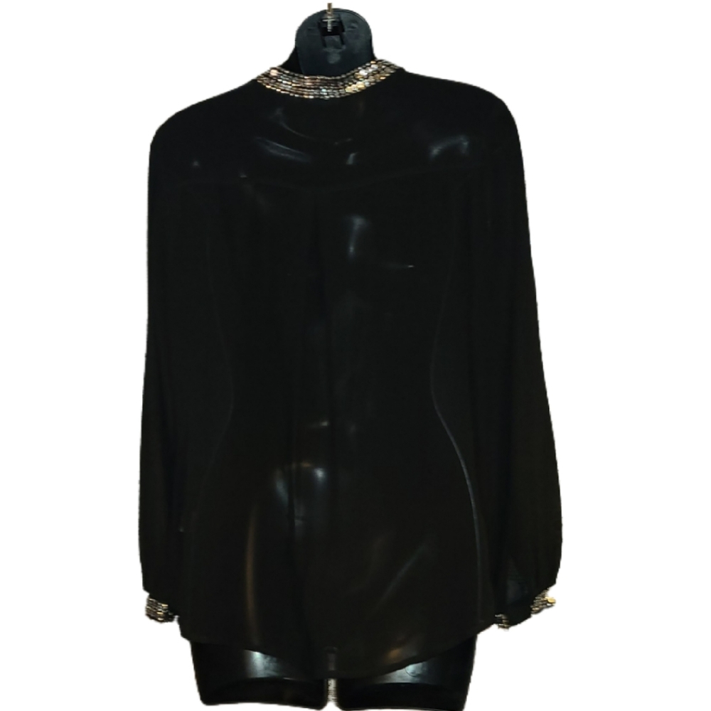a.n.a A NEW APPROACH BLACK TOP SEQUINS DETAILS - Picture 4 of 4